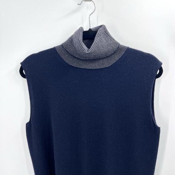 Agnona for Bergdorf Goodman Black Cashmere Turtleneck Sleeveless Sweater - Picture 2 of 6